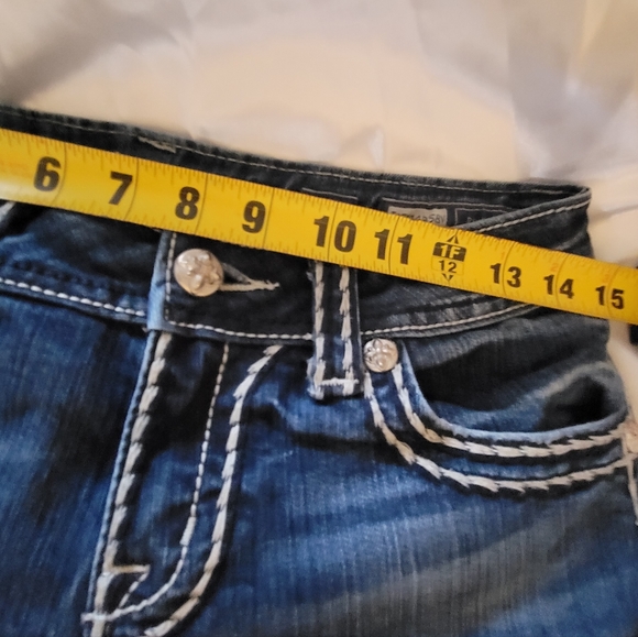 MISS ME jeans size 28 bootleg boot leg rhinestone jeans. - Picture 9 of 14